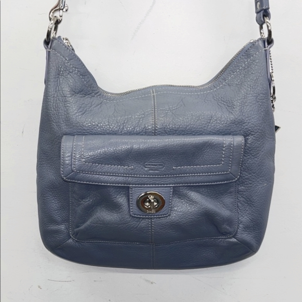 *SOLD* Coach Blue Leather Shoulder Bag